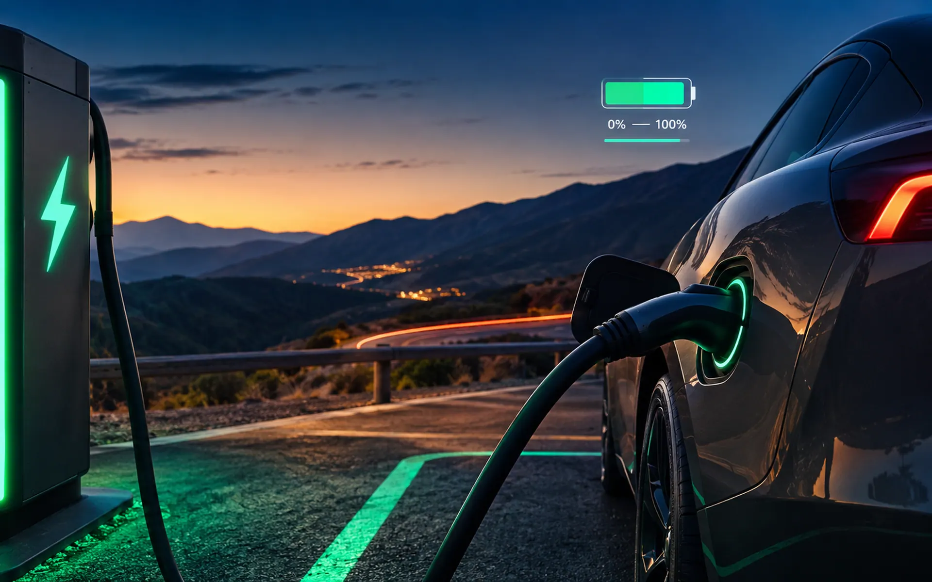 Gráfica de curva de carga de un vehículo eléctrico